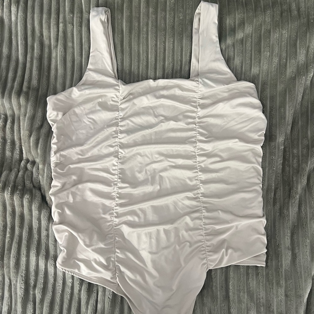 Ruched Squareneck Bodysuit